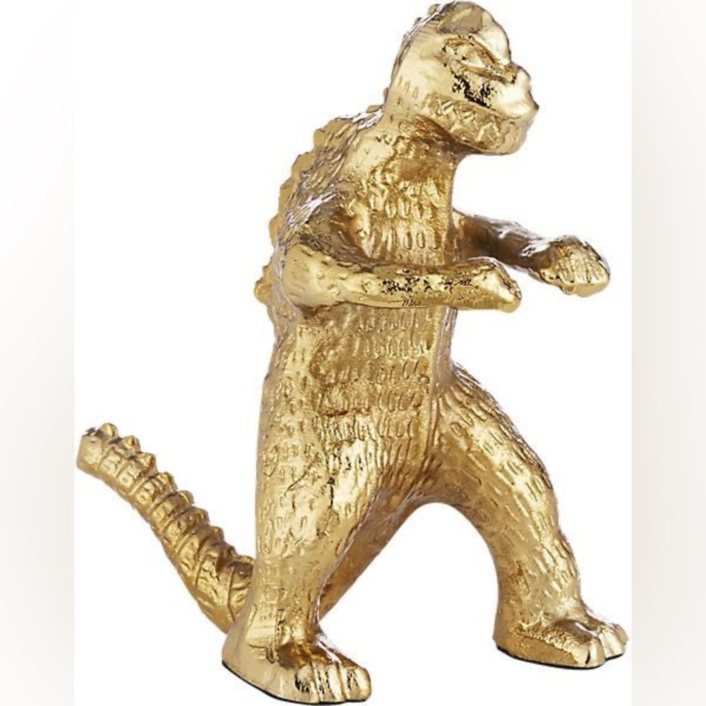 CB2 Everett the Dino Shiny Metal Dinosaur Figurine Home Decor